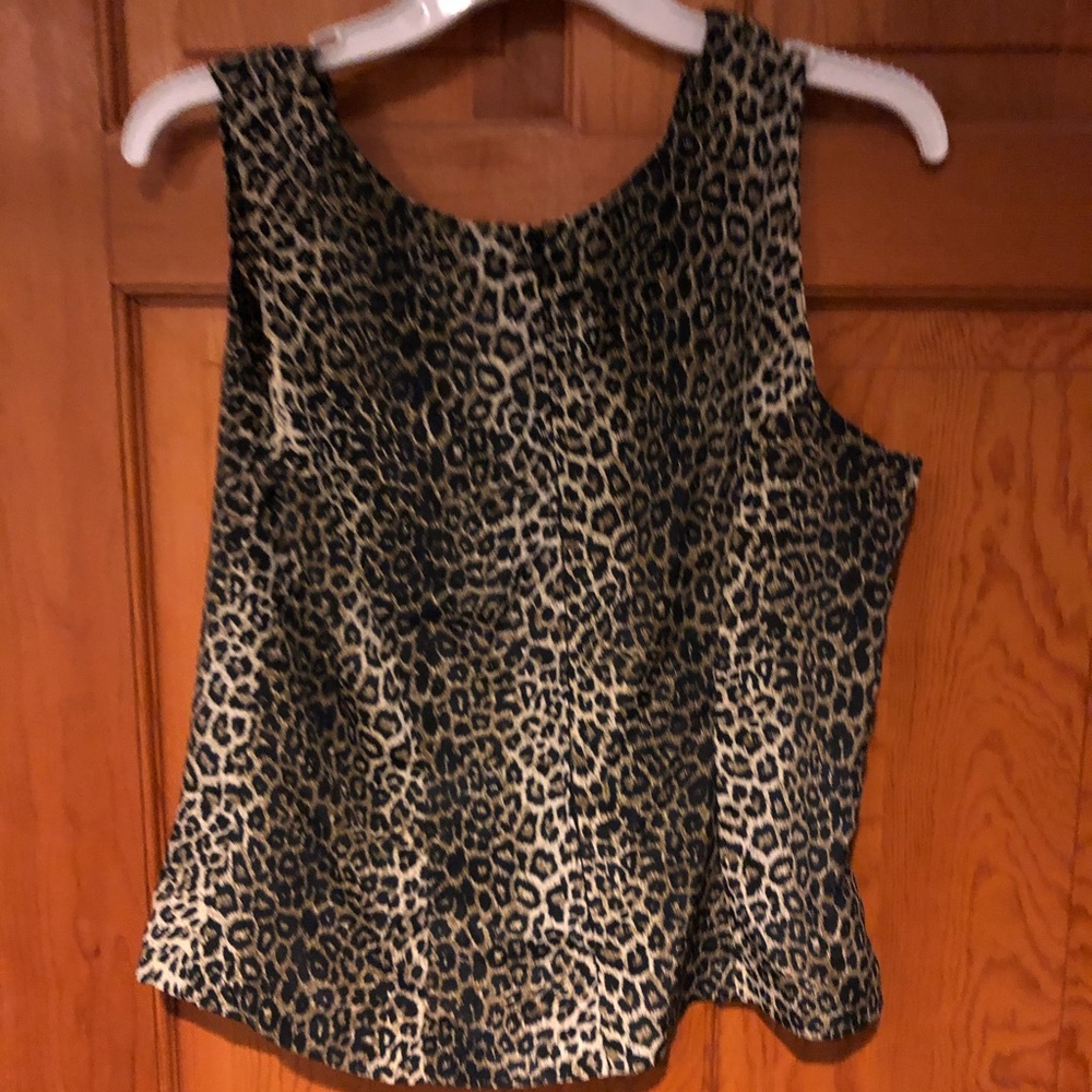 Blouse, leopard print, sz s, sleeveless